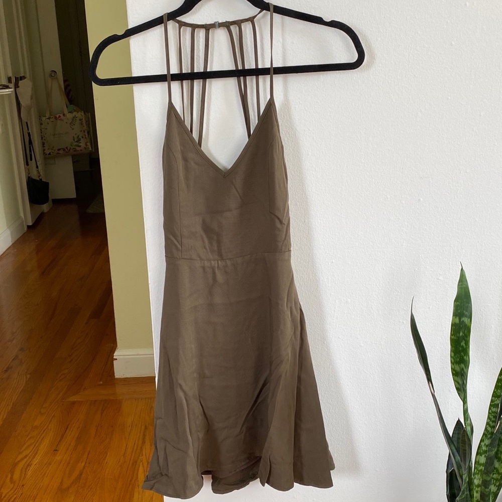 Tobi Olive Green Strappy Dress